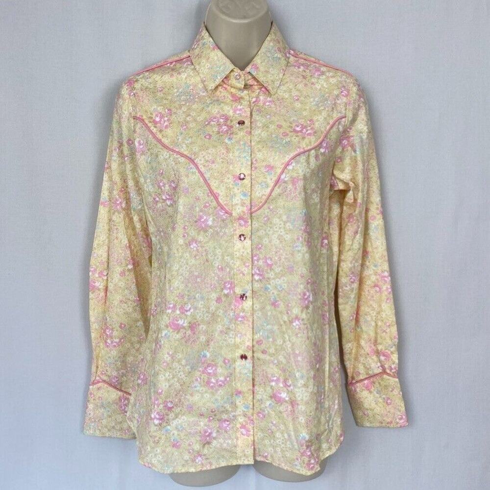 Floral Button Down Shirt - Yellow and Pink